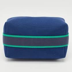 Pre Owned Hermes Marine Toile H Canvas Small Bride-a-Brac Case