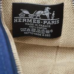 Pre Owned Hermes Marine Toile H Canvas Small Bride-a-Brac Case