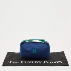 Pre Owned Hermes Marine Toile H Canvas Small Bride-a-Brac Case