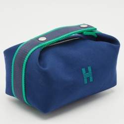 Pre Owned Hermes Marine Toile H Canvas Small Bride-a-Brac Case