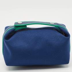 Pre Owned Hermes Marine Toile H Canvas Small Bride-a-Brac Case