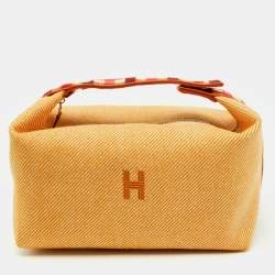 Pre Owned Hermès Fauve Toile H Canvas Large Bride-a-Brac Au Carre Model Case