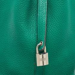 Pre Owned Hermes Menthe Clemence Leather Picotin Lock 18 Bag
