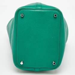 Pre Owned Hermes Menthe Clemence Leather Picotin Lock 18 Bag