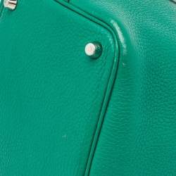 Pre Owned Hermes Menthe Clemence Leather Picotin Lock 18 Bag