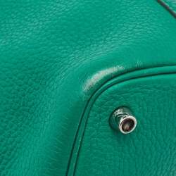 Pre Owned Hermes Menthe Clemence Leather Picotin Lock 18 Bag