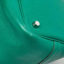 Pre Owned Hermes Menthe Clemence Leather Picotin Lock 18 Bag