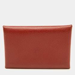 Pre Owned Hermès Sienne Epsom Leather Calvi Duo Card Holder