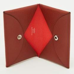 Pre Owned Hermès Sienne Epsom Leather Calvi Duo Card Holder