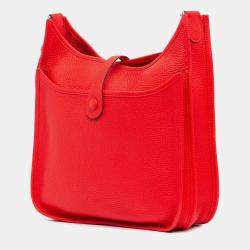 Pre Owned Hermes Evelyne III PM 29 Clemence Leather Crossbody Bag
