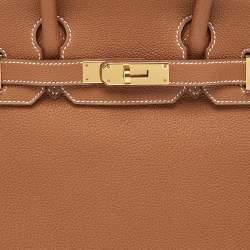 Pre Owned Hermes Gold Togo Leather Gold Finish Birkin 30 Bag