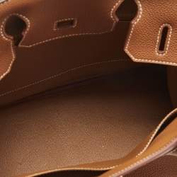 Pre Owned Hermes Gold Togo Leather Gold Finish Birkin 30 Bag