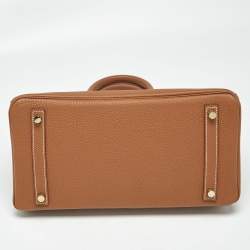 Pre Owned Hermes Gold Togo Leather Gold Finish Birkin 30 Bag