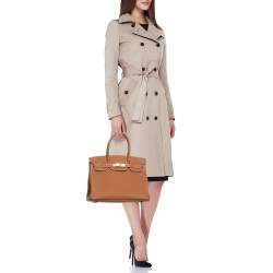 Pre Owned Hermes Gold Togo Leather Gold Finish Birkin 30 Bag