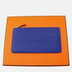 Pre Owned Hermes Jige Duo Blue Electric Swift Leather