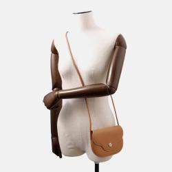 Pre Owned Hermes Shoulder Pouch Gold Box Calf Leather