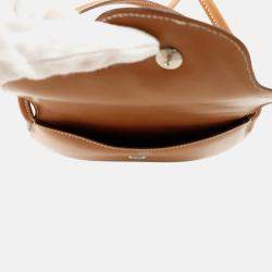 Pre Owned Hermes Shoulder Pouch Gold Box Calf Leather