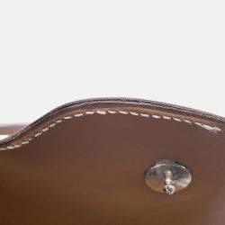 Pre Owned Hermes Shoulder Pouch Gold Box Calf Leather