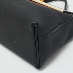 Pre Owned Hermes Noir Matte Alligator and Togo Leather Gold Finish 24/24 29 Bag