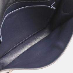 Pre Owned Hermes Steve Caporal 27 Blue Ocean Taurillon Clemence Shoulder Bag