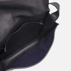 Pre Owned Hermes Steve Caporal 27 Blue Ocean Taurillon Clemence Shoulder Bag