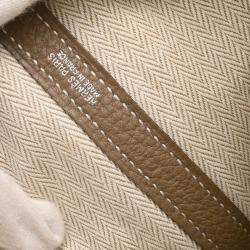 Pre Owned Hermes Garden Party 36 PM Etoupe Gray Negonda Tote Handbag