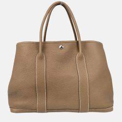 Pre Owned Hermes Garden Party 36 PM Etoupe Gray Negonda Tote Handbag