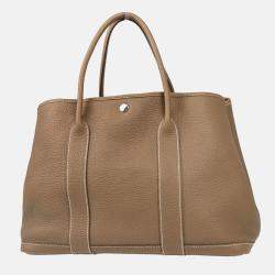 Pre Owned Hermes Garden Party 36 PM Etoupe Gray Negonda Tote Handbag