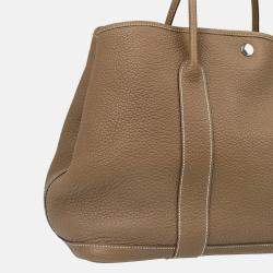 Pre Owned Hermes Garden Party 36 PM Etoupe Gray Negonda Tote Handbag