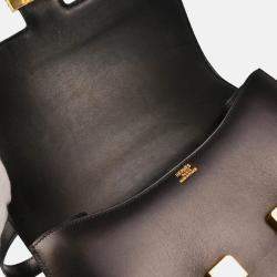 Pre Owned Hermes Constance 23 Black Box Calf Shoulder Bag
