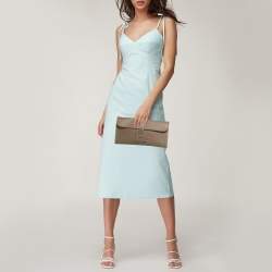 Pre Owned Hermès Etoupe Swift Leather Elan Jige 29 Clutch