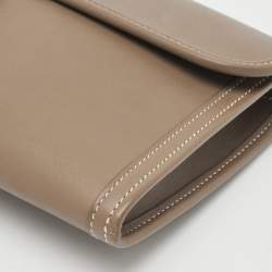 Pre Owned Hermès Etoupe Swift Leather Elan Jige 29 Clutch