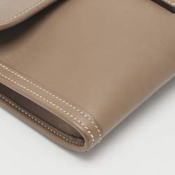 Pre Owned Hermès Etoupe Swift Leather Elan Jige 29 Clutch