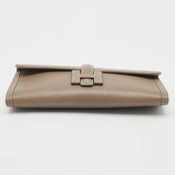 Pre Owned Hermès Etoupe Swift Leather Elan Jige 29 Clutch