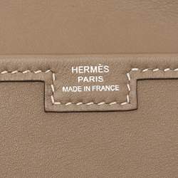 Pre Owned Hermès Etoupe Swift Leather Elan Jige 29 Clutch