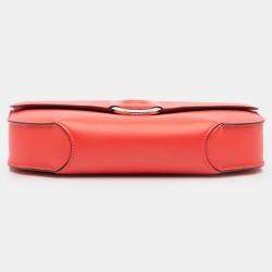 Pre Owned Hermes Cherche Midi 22 Red Epsom Leather Clutch Bag