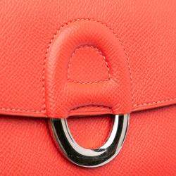 Pre Owned Hermes Cherche Midi 22 Red Epsom Leather Clutch Bag