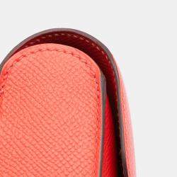 Pre Owned Hermes Cherche Midi 22 Red Epsom Leather Clutch Bag