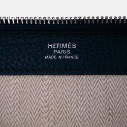 Pre Owned Hermes Endless Road Blue Togo Swift Leather Clutch Bag