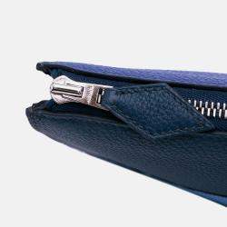 Pre Owned Hermes Endless Road Blue Togo Swift Leather Clutch Bag