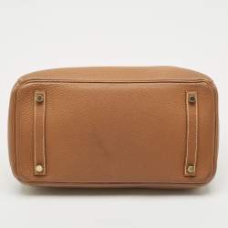 Pre Owned Hermes Gold Togo Leather Gold Finish Birkin 30 Bag