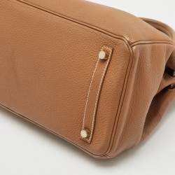 Pre Owned Hermes Gold Togo Leather Gold Finish Birkin 30 Bag