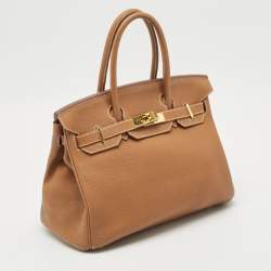 Pre Owned Hermes Gold Togo Leather Gold Finish Birkin 30 Bag
