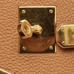 Pre Owned Hermes Gold Togo Leather Gold Finish Birkin 30 Bag