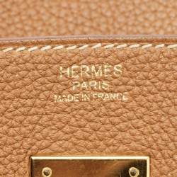 Pre Owned Hermes Gold Togo Leather Gold Finish Birkin 30 Bag