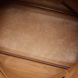 Pre Owned Hermes Gold Togo Leather Gold Finish Birkin 30 Bag