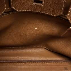 Pre Owned Hermes Gold Togo Leather Gold Finish Birkin 30 Bag