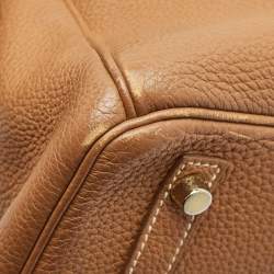 Pre Owned Hermes Gold Togo Leather Gold Finish Birkin 30 Bag
