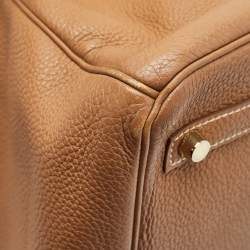 Pre Owned Hermes Gold Togo Leather Gold Finish Birkin 30 Bag