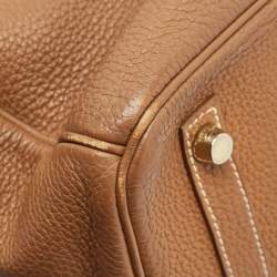 Pre Owned Hermes Gold Togo Leather Gold Finish Birkin 30 Bag